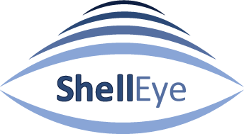 The ShellEye project logo with thin curved lines representing satellite waves above an eye shape